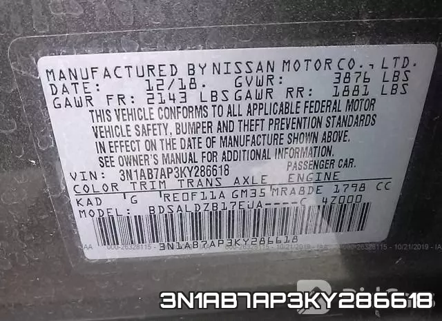 3N1AB7AP3KY286618 фото 10