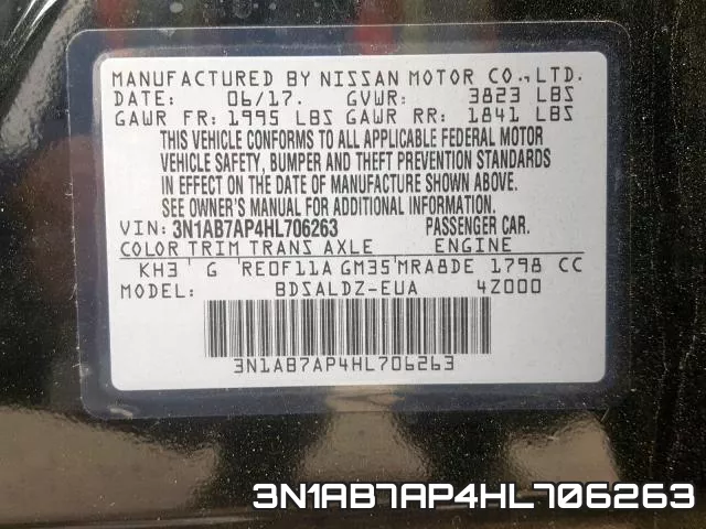 3N1AB7AP4HL706263 фото 2