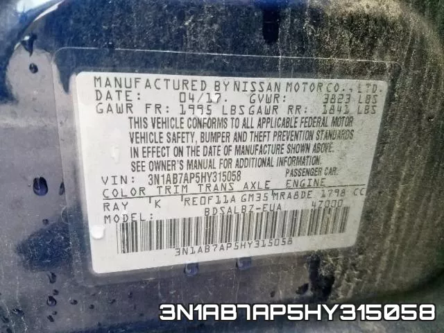 3N1AB7AP5HY315058 фото 2