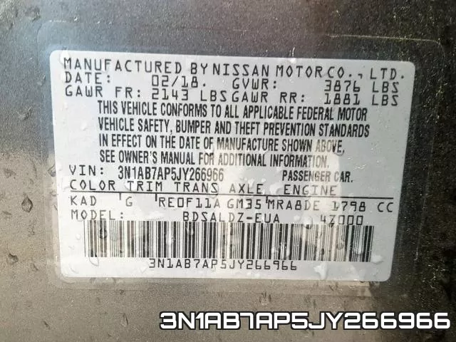 3N1AB7AP5JY266966 фото 2