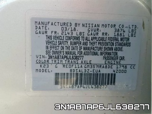 3N1AB7AP6JL638277 фото 2