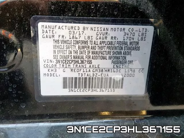 3N1CE2CP3HL367155 фото 2