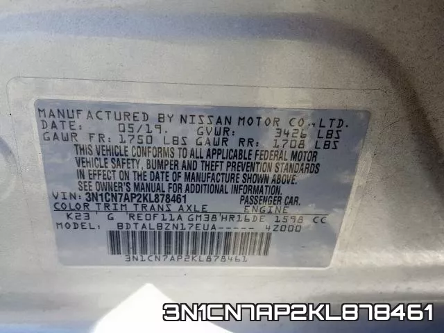 3N1CN7AP2KL878461 фото 2