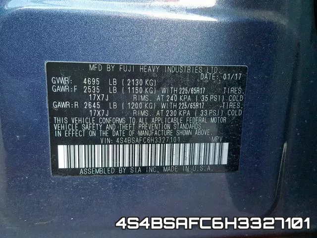 4S4BSAFC6H3327101 фото 2
