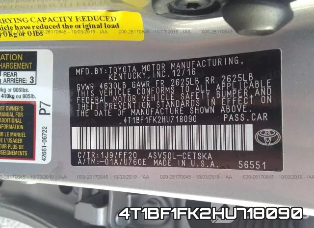 4T1BF1FK2HU718090 фото 10