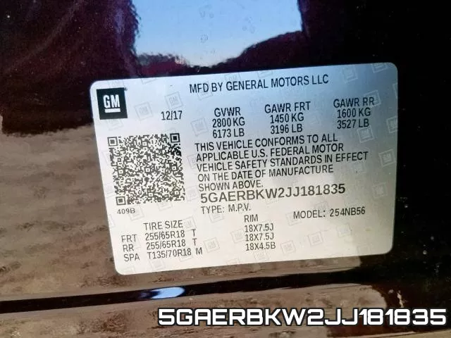 5GAERBKW2JJ181835 фото 2