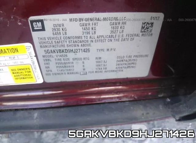 5GAKVBKD9HJ271426 фото 10