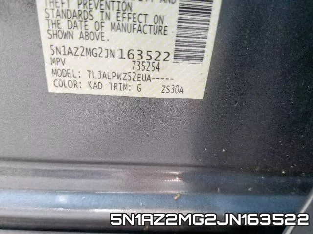 5N1AZ2MG2JN163522 фото 2