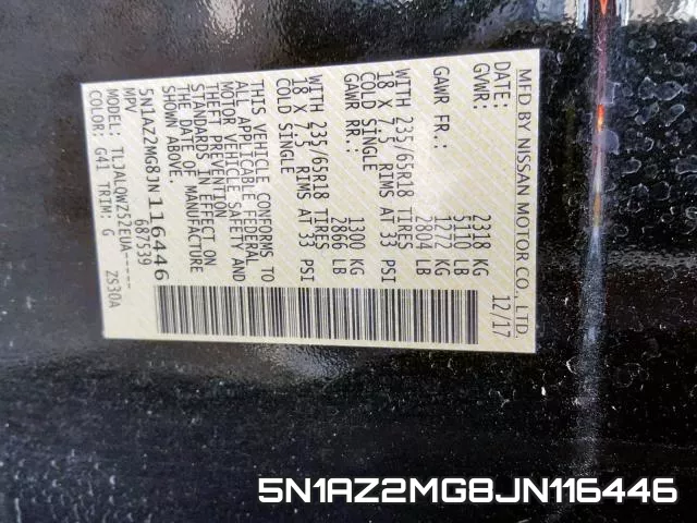 5N1AZ2MG8JN116446 фото 2