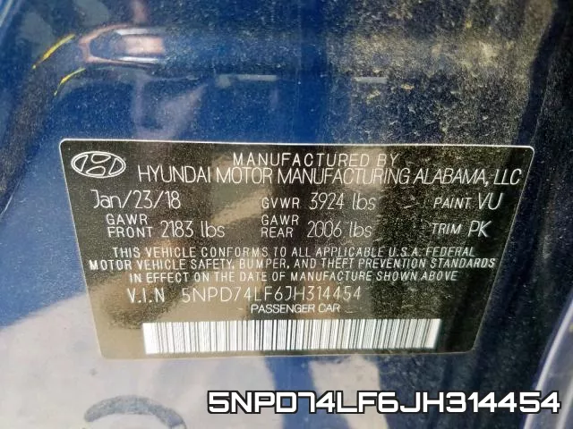5NPD74LF6JH314454 фото 2