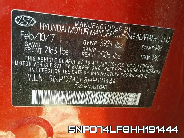 5NPD74LF8HH191444 фото 2