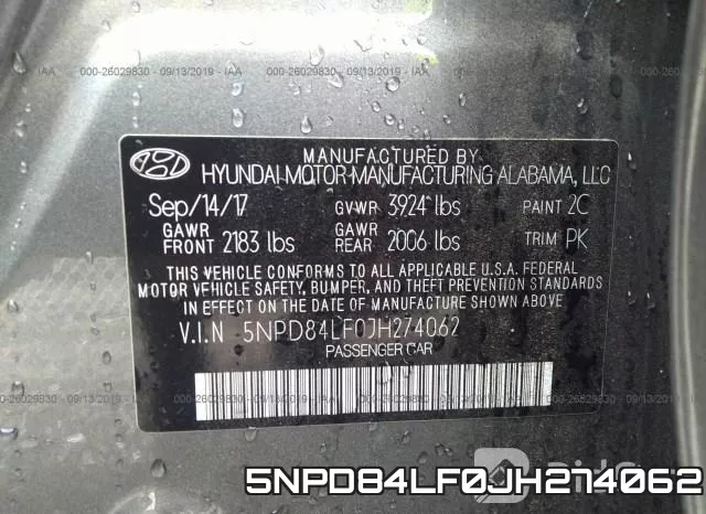 5NPD84LF0JH274062 фото 10