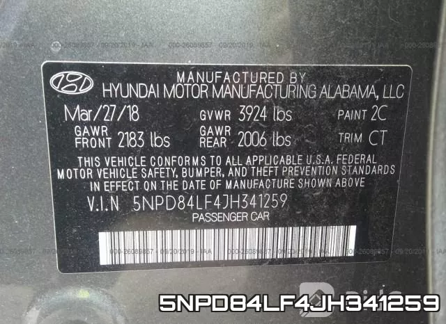 5NPD84LF4JH341259 фото 9