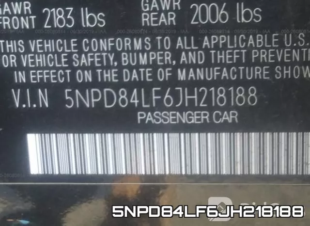 5NPD84LF6JH218188 фото 10