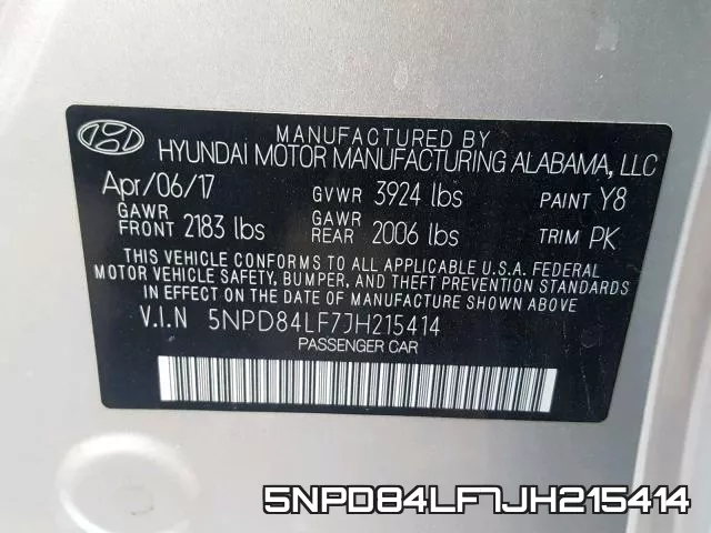 5NPD84LF7JH215414 фото 2