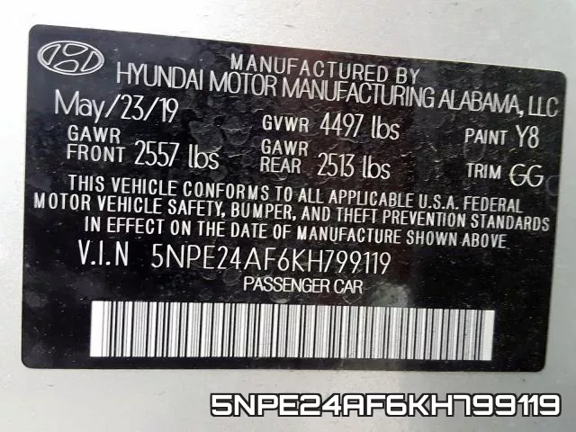 5NPE24AF6KH799119 фото 2