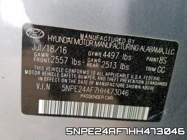 5NPE24AF7HH473046 фото 2