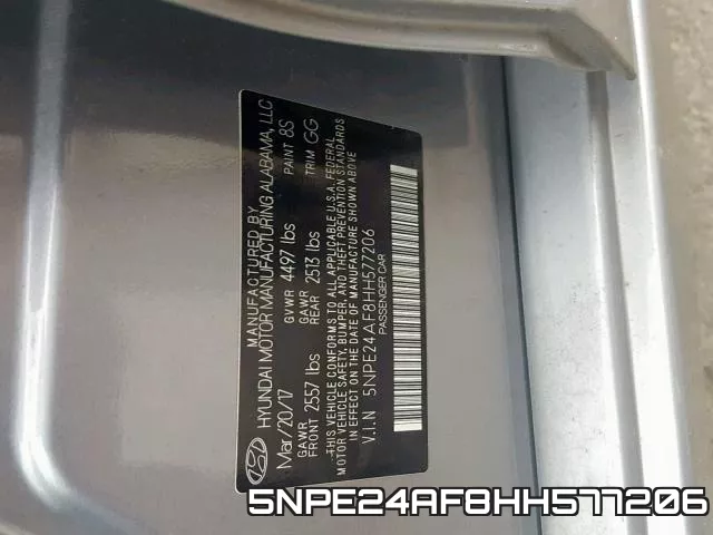 5NPE24AF8HH577206 фото 2