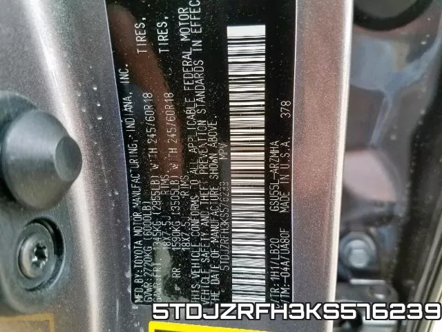 5TDJZRFH3KS576239 фото 2