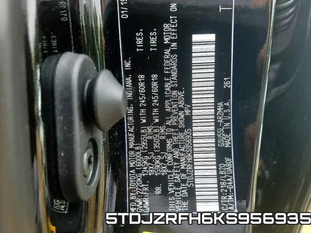5TDJZRFH6KS956935 фото 2