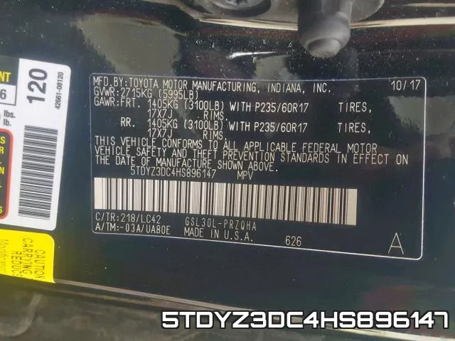 5TDYZ3DC4HS896147 фото 2