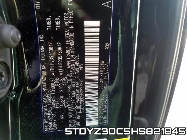 5TDYZ3DC5HS821845 фото 2