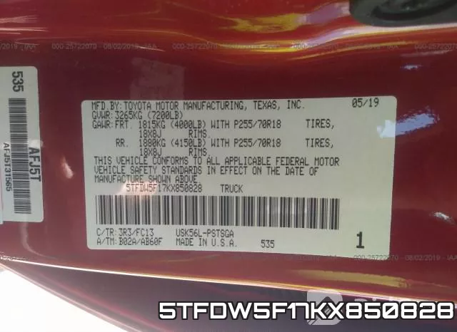 5TFDW5F17KX850828 фото 10