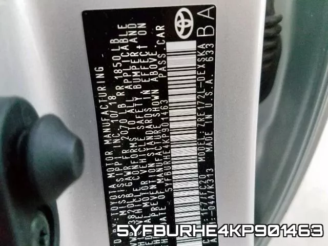 5YFBURHE4KP901463 фото 2
