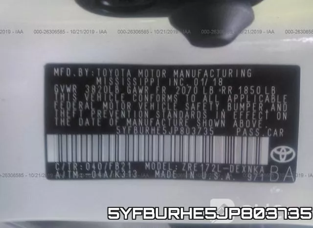 5YFBURHE5JP803735 фото 10