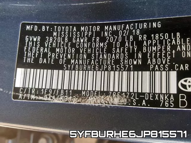 5YFBURHE6JP815571 фото 2