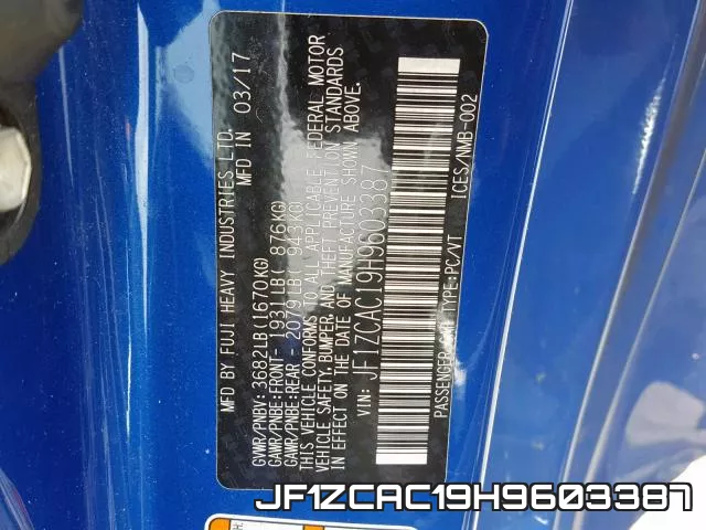 JF1ZCAC19H9603387 фото 2