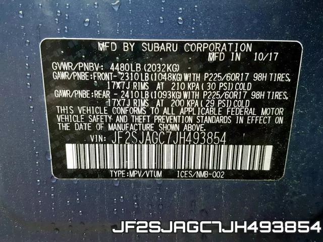JF2SJAGC7JH493854 фото 2