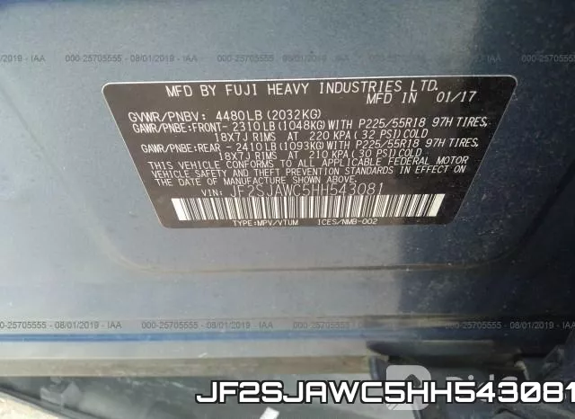 JF2SJAWC5HH543081 фото 10