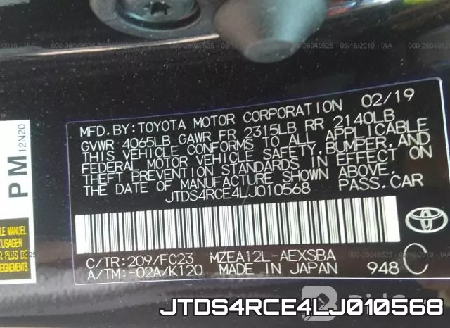 JTDS4RCE4LJ010568 фото 10