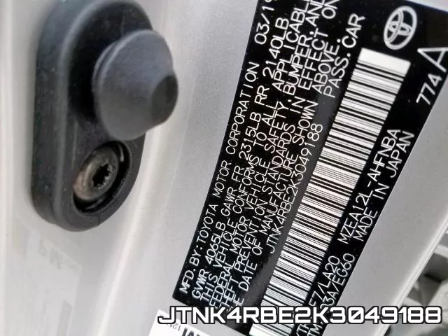 JTNK4RBE2K3049188 фото 2
