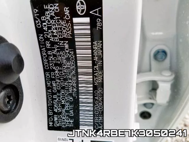 JTNK4RBE7K3050241 фото 2