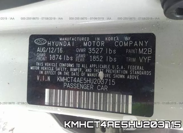 KMHCT4AE5HU203715 фото 10