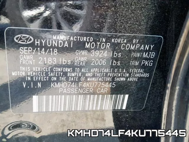 KMHD74LF4KU775445 фото 2