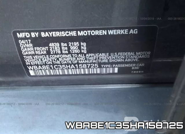 WBA8E1C35HA158725 фото 10