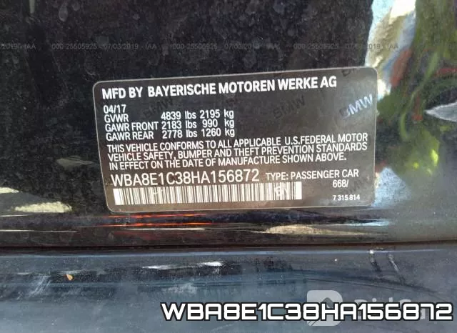 WBA8E1C38HA156872 фото 10
