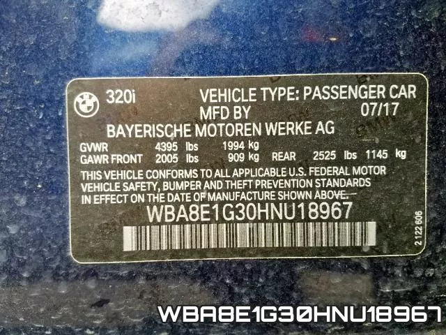 WBA8E1G30HNU18967 фото 2