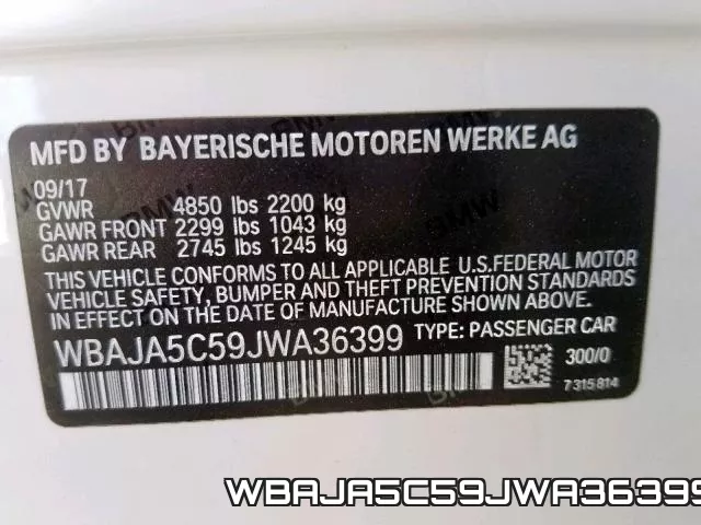 WBAJA5C59JWA36399 фото 2