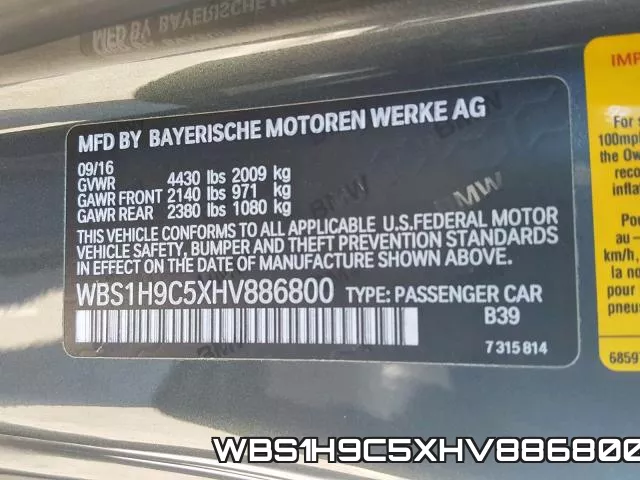 WBS1H9C5XHV886800 фото 2