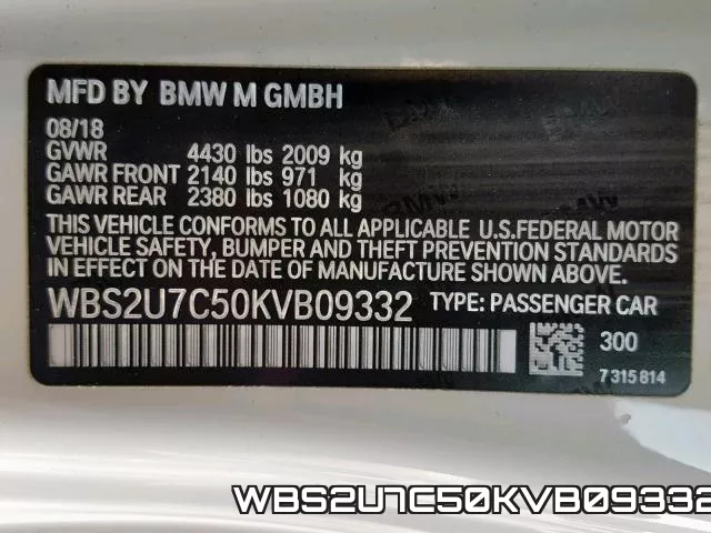 WBS2U7C50KVB09332 фото 2