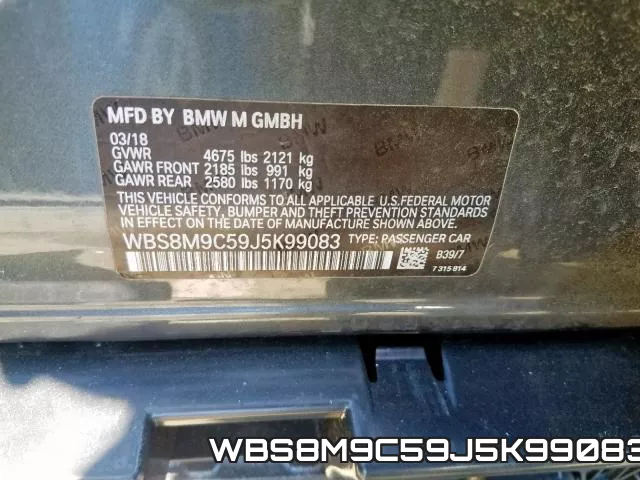 WBS8M9C59J5K99083 фото 2