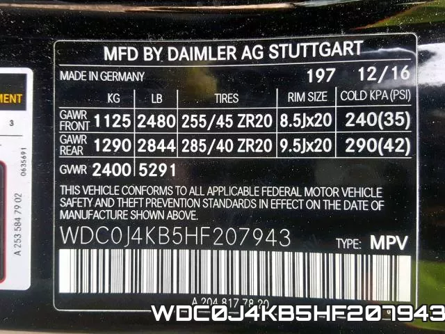 WDC0J4KB5HF207943 фото 2