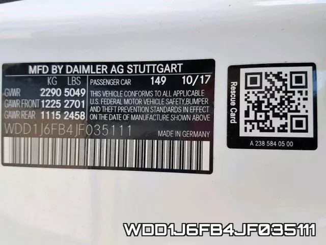 WDD1J6FB4JF035111 фото 2