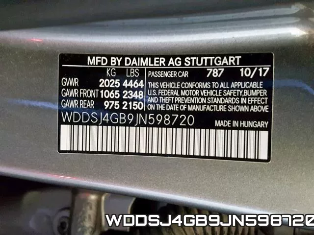 WDDSJ4GB9JN598720 фото 2