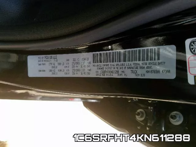 1C6SRFHT4KN611288 фото 2