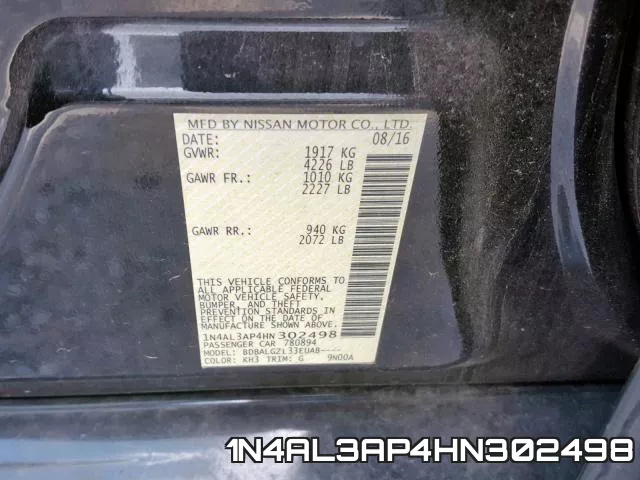 1N4AL3AP4HN302498 фото 2